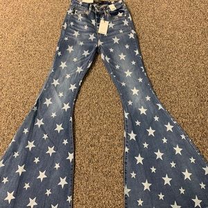 Judy Blue stretch flare star jeans